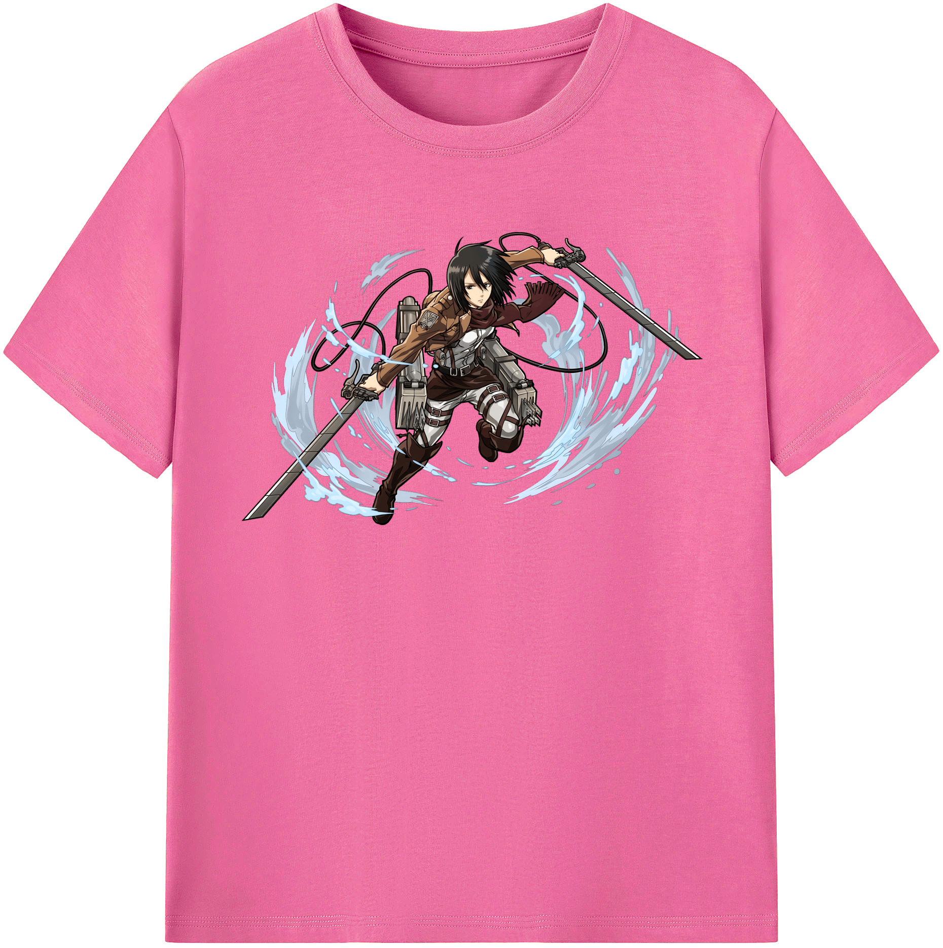 （画像用） 進撃の巨人 ミカサ·アッカーマン Attack on Titan Mikasa Ackerman レディースカジュアルプリントTシャツ（綿100％）